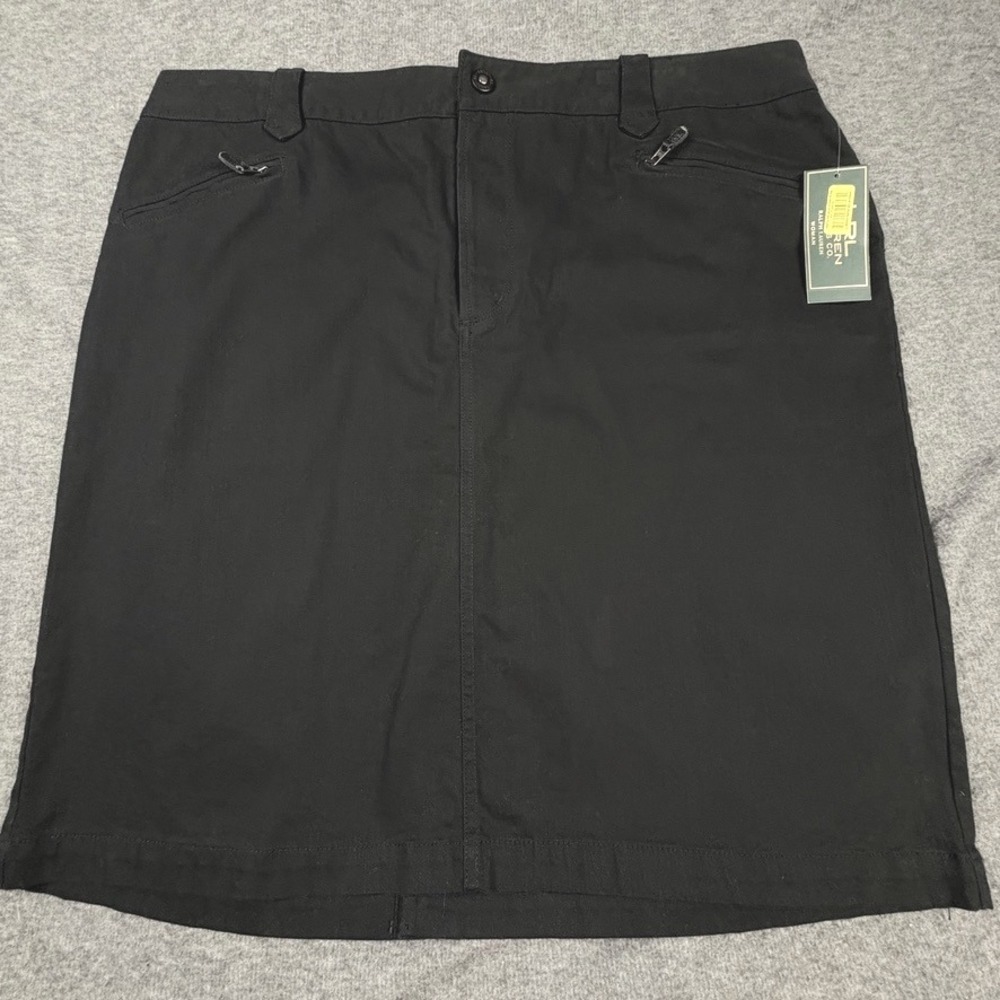 NWT LRL Lauren Jeans Co. Ralph Lauren Black Skirt 20W Closet Staple Office Work‎